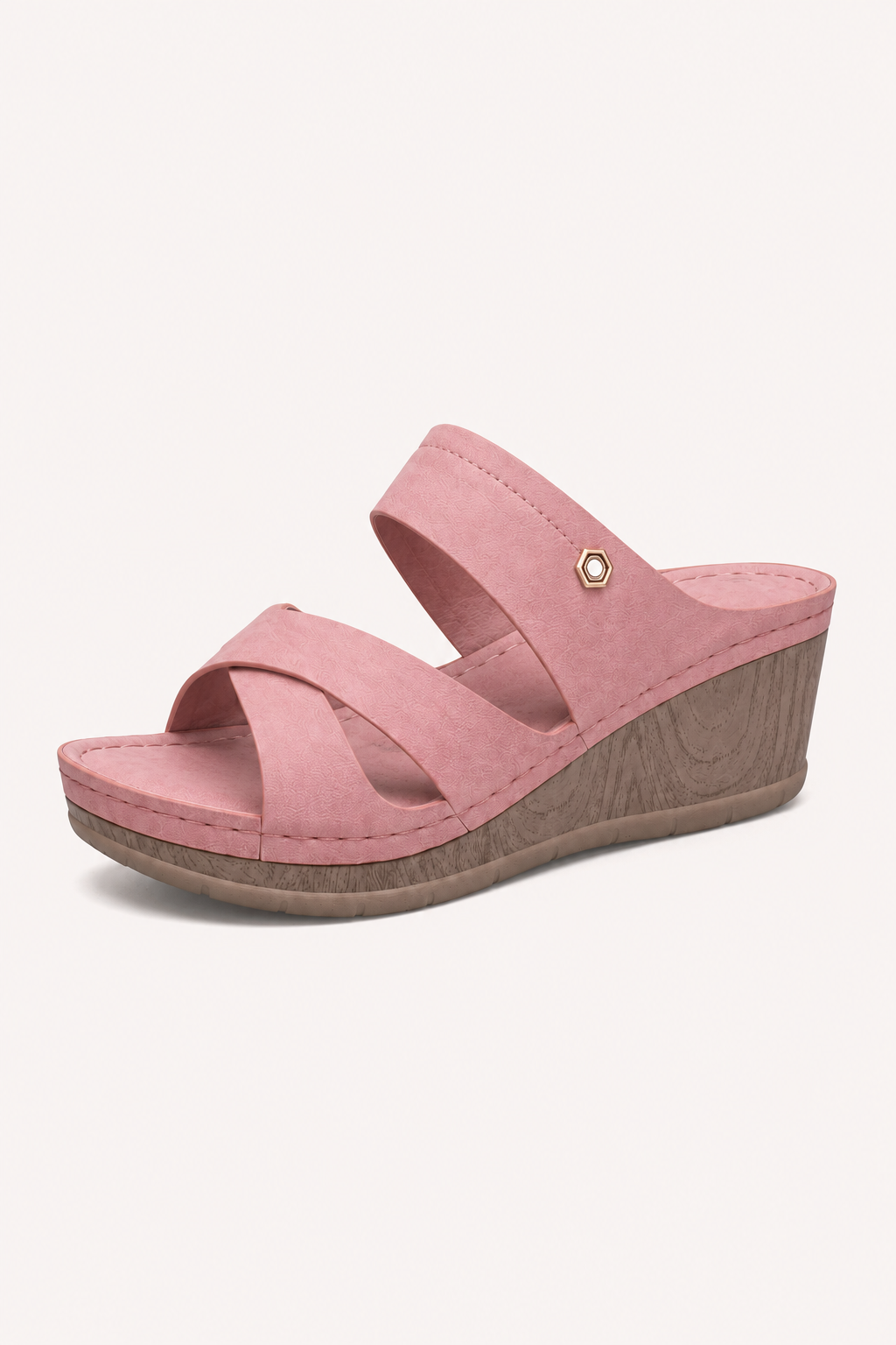 Sandalias de cuña para mujer con plataforma y tiras cruzadas - Brigitte