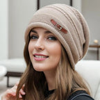Gorro tejido para mujer con forro afelpado - Kireva