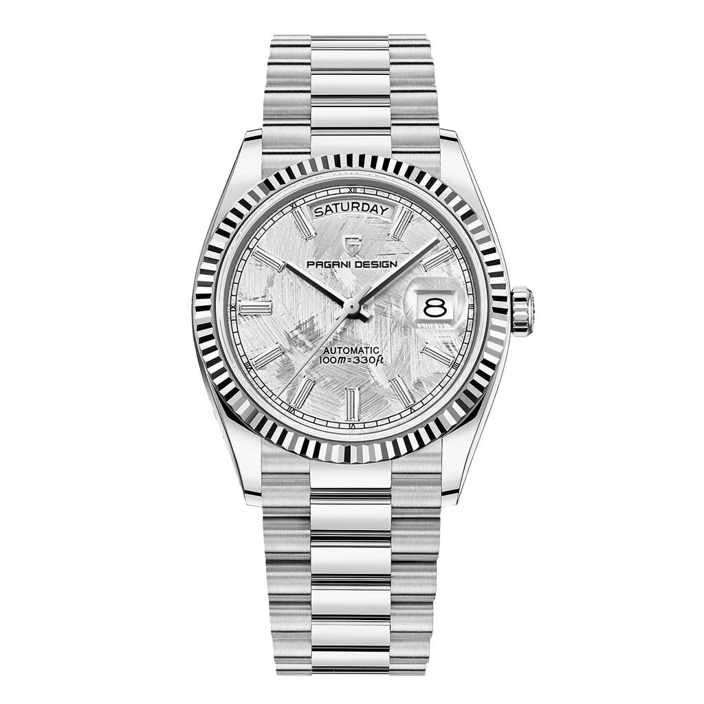 Reloj analógico clásico con brazalete metálico premium