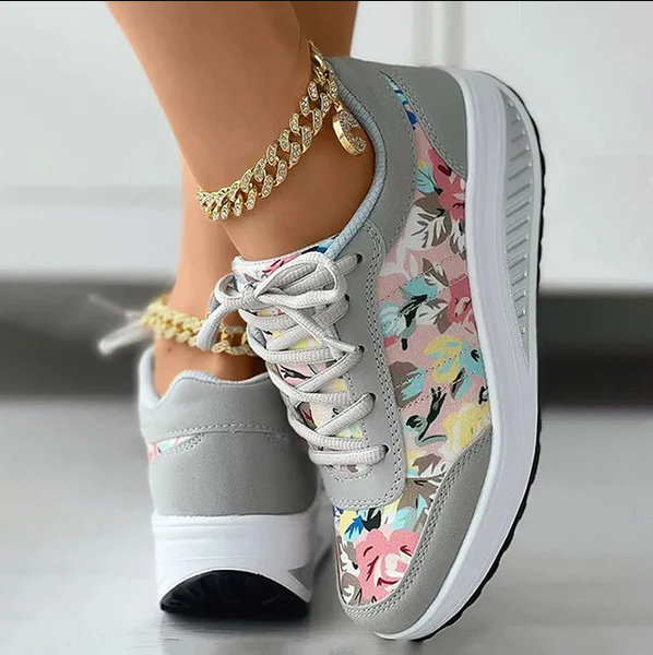 Luisa - Veraniegas zapatillas de lona con estampado floral para mujer