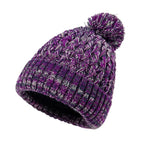 Gorro tejido para mujer de una capa con pompón - Kireva
