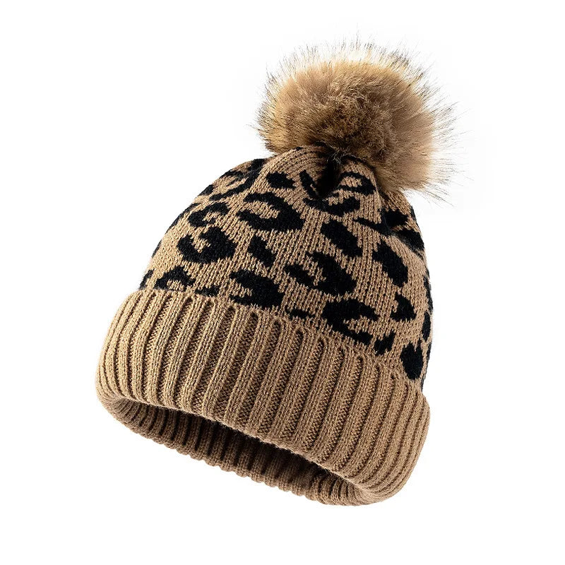 Gorro tejido para mujer con pompón de una capa - Zireon