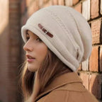 Gorro tejido para mujer con forro afelpado - Kireva