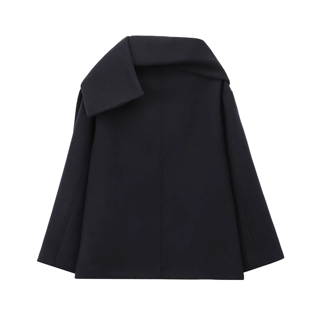 Abrigo para mujer estilo francés con cuello envolvente - Nèora