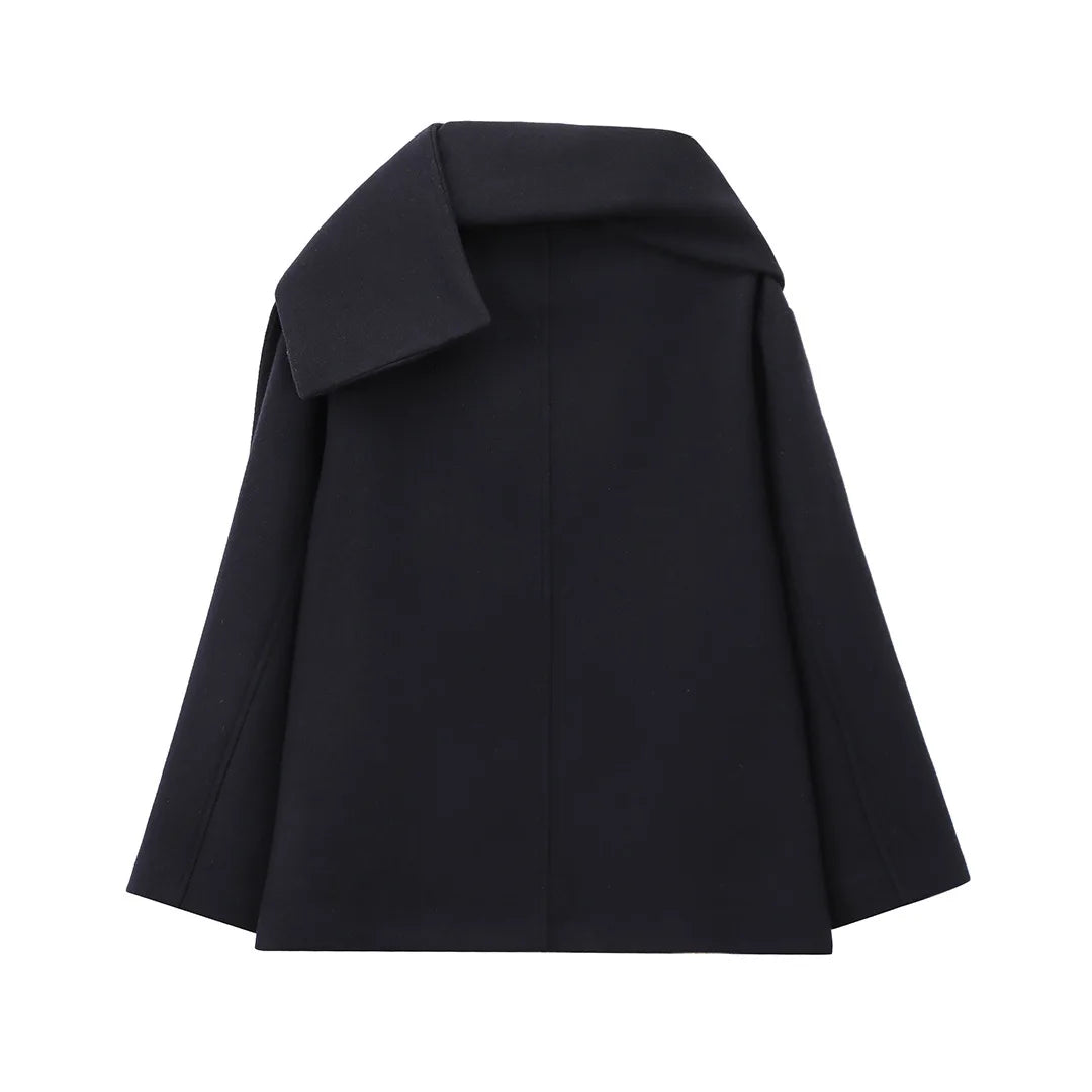 Abrigo para mujer estilo francés con cuello envolvente - Nèora