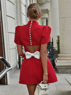 Maddie - Vestido favorecedor con detalle de lazo