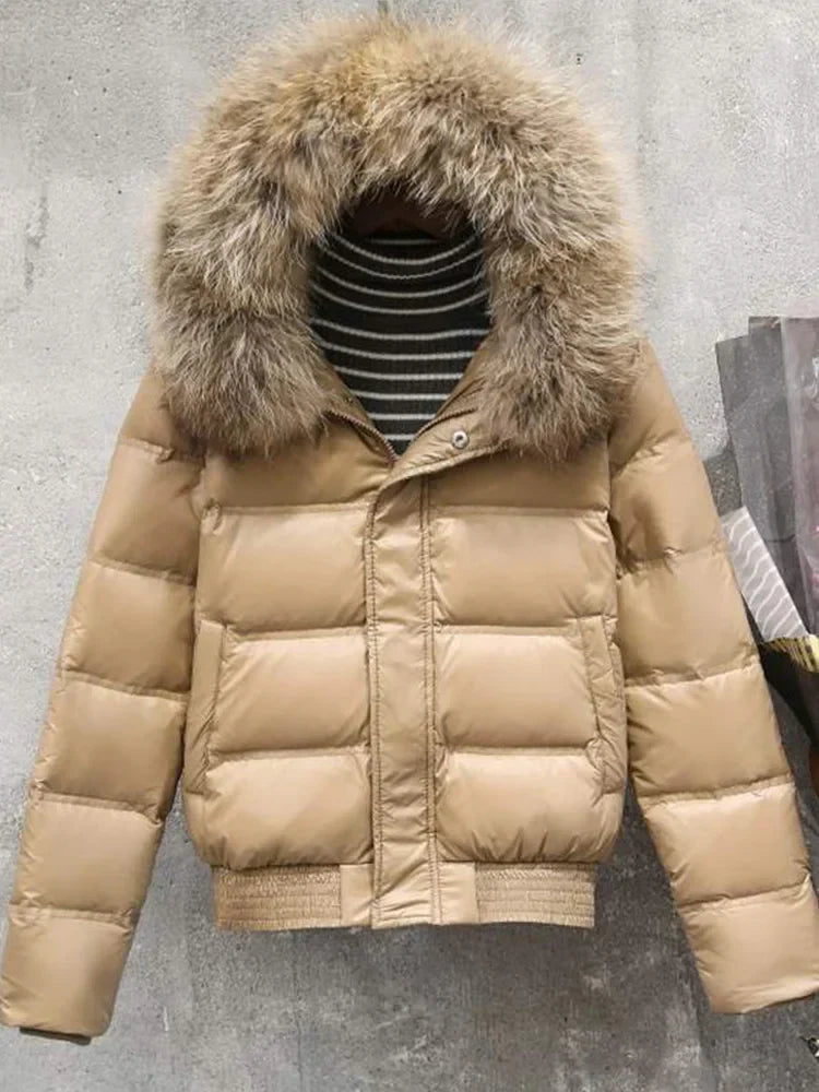 Chaqueta acolchada para mujer con capucha envolvente - Romantza