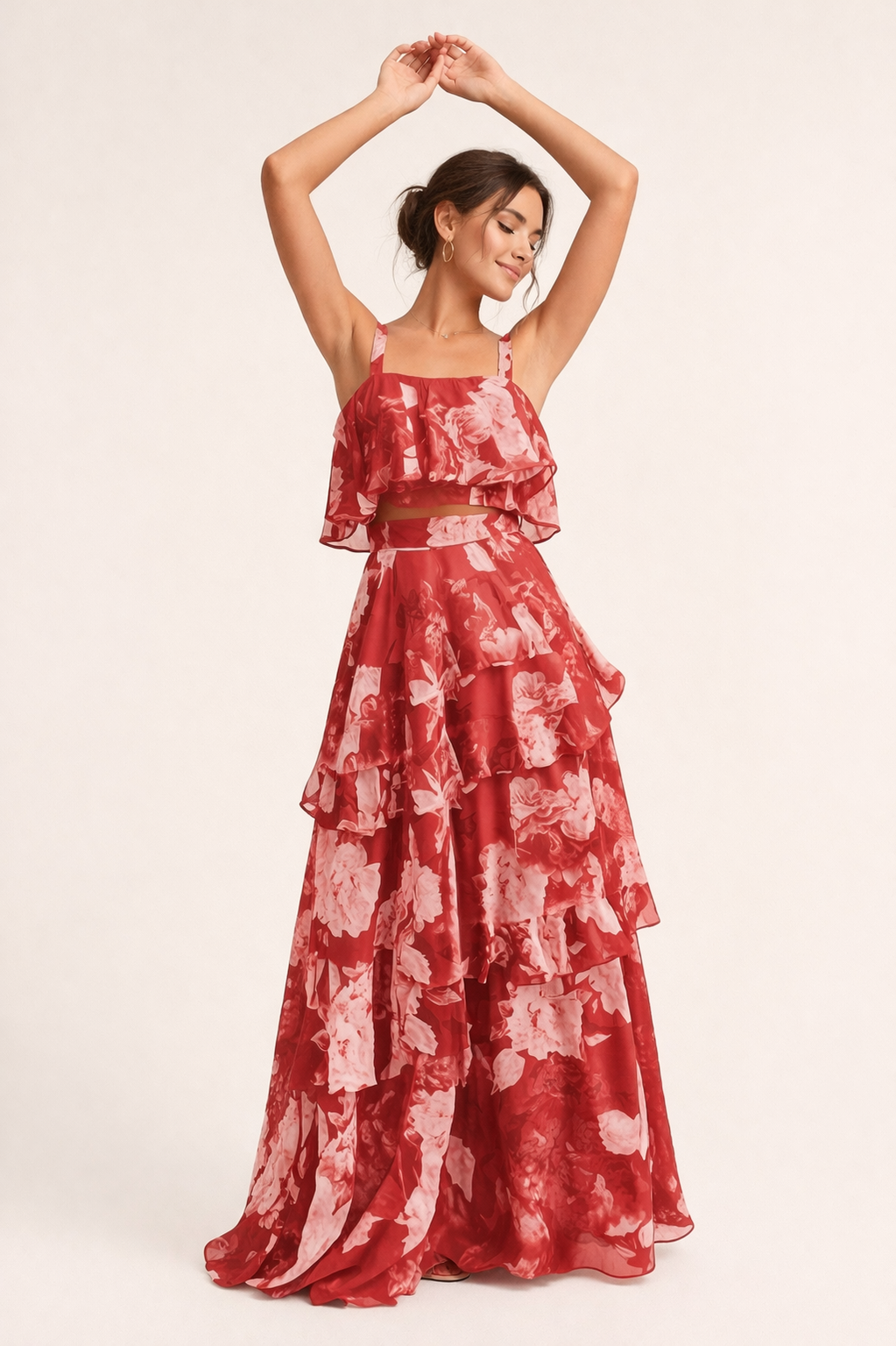 Conjunto floral de mujer estilo veraniego elegante - Alessandra