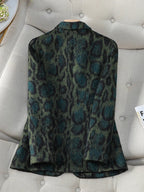 Leandra - Blazer de leopardo casual de mujer