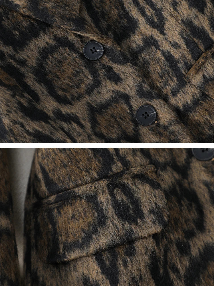 Leandra - Blazer de leopardo casual de mujer