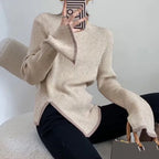 Moda Elegante Suéter de Cuello Alto
