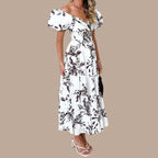 Bella - Maxivestido bohemio con tirantes fuera del hombro