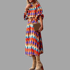 Vestido midi de espiga de colores para mujer - Aleiah