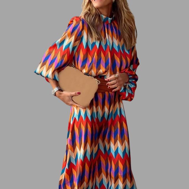 Vestido midi de espiga de colores para mujer - Aleiah