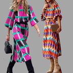 Vestido midi de espiga de colores para mujer - Aleiah