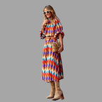 Vestido midi de espiga de colores para mujer - Aleiah