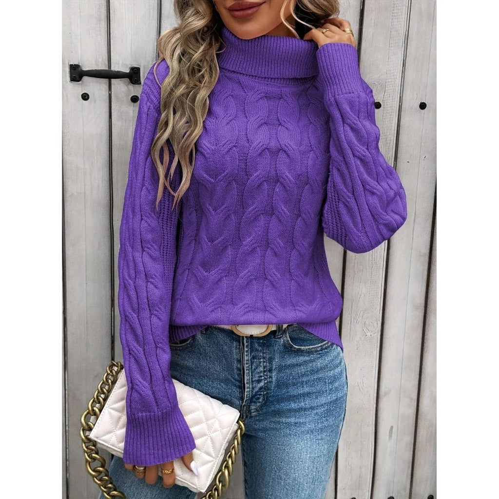 Jersey de punto cuello alto para mujer - Freja