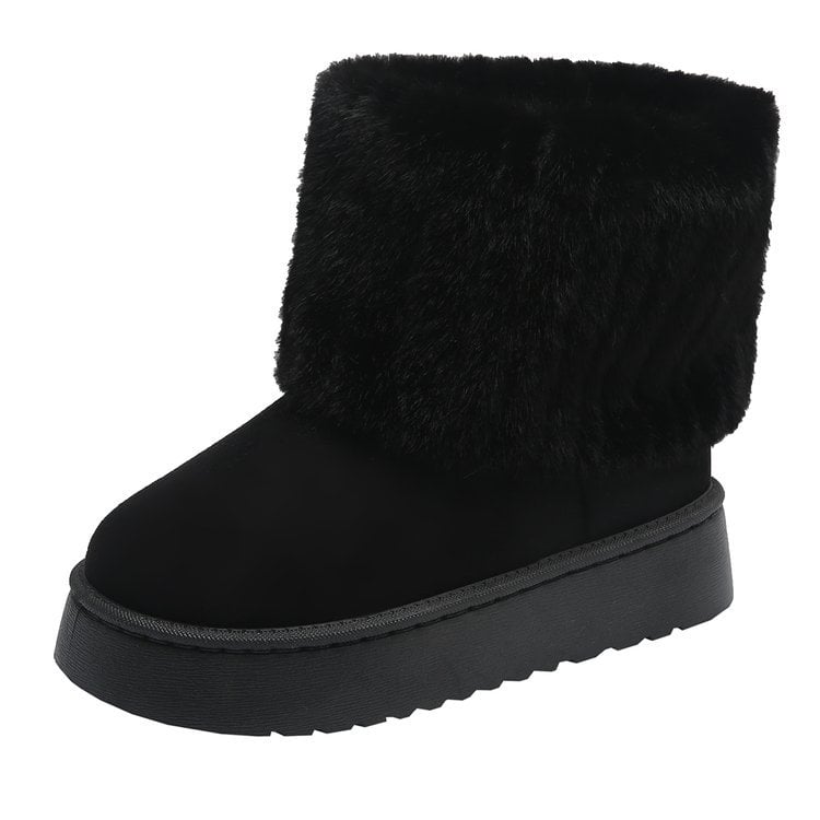 Botines para mujer estilo invernal con borde afelpado - Auralyn