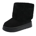 Botines para mujer estilo invernal con borde afelpado - Auralyn