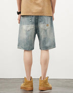 Pantalones cortos hombre denim desgastado estilo recto - Tomás