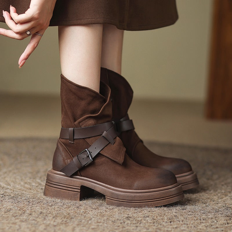 Botas de tobillo para mujer estilo vintage retro - Elske