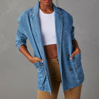 Chaqueta mujer denim lavado estilo blazer - Yalina