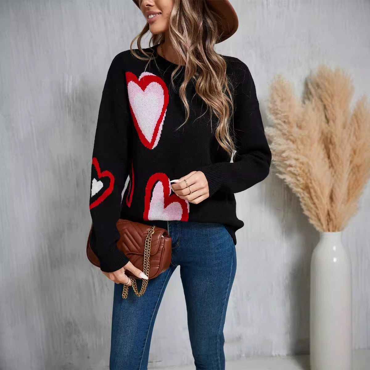 Suéter de punto para mujer corazón central - Virela