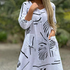 Vestido holgado para mujer estampado geométrico estilo casual - Helena