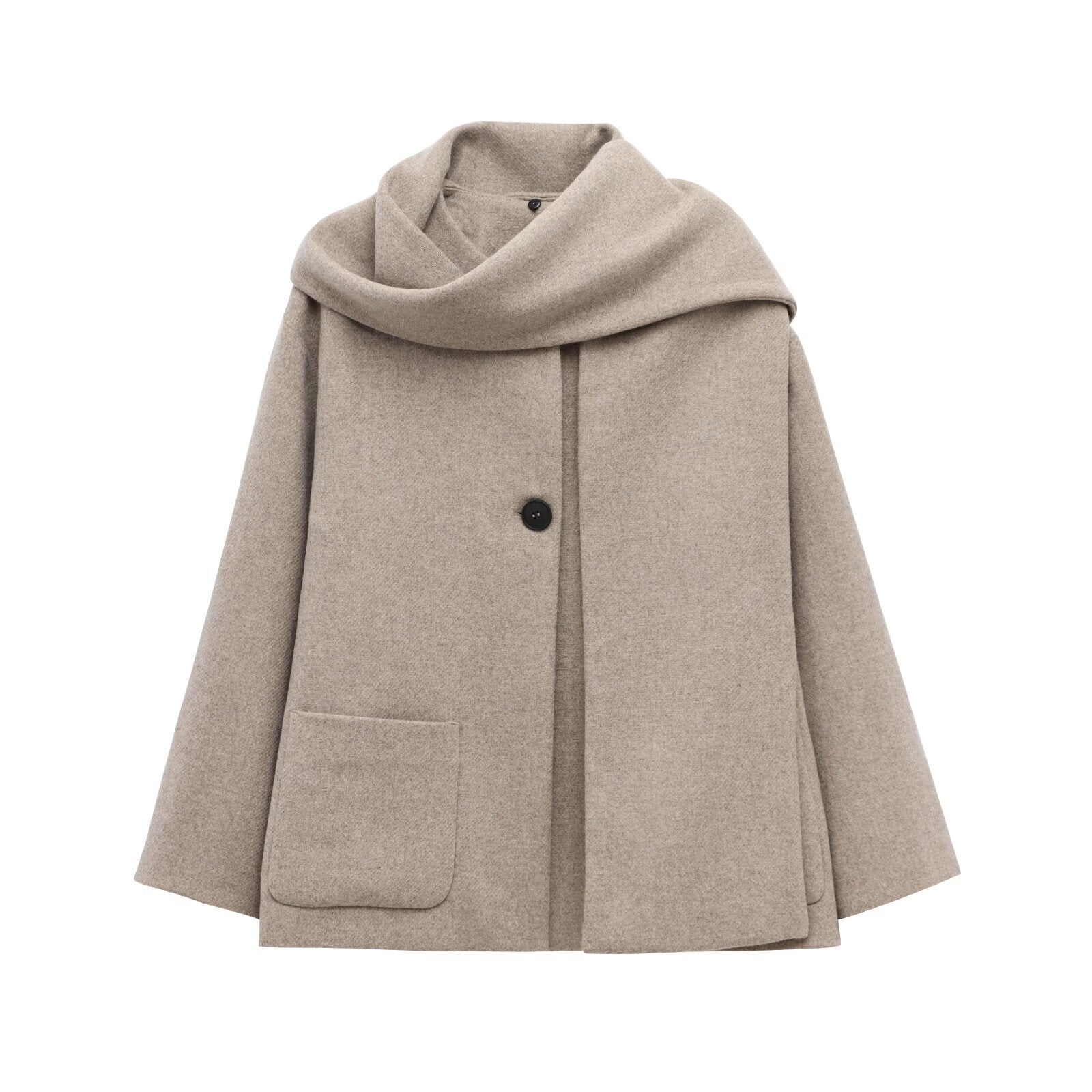Abrigo para mujer estilo francés con cuello envolvente - Nèora