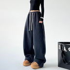 Pantalones para mujer amplios de tejido afelpado - Novanne