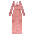 Gala - Vestido largo rosa chic con encaje
