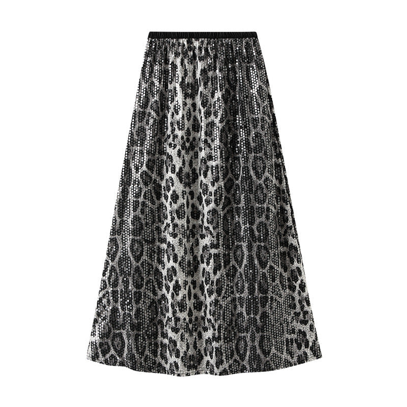 Falda para mujer con estampado de leopardo en lentejuelas - Ynaris