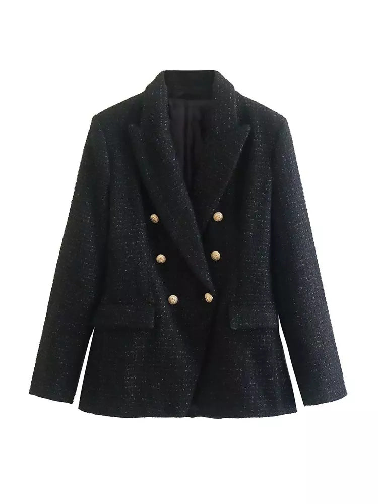 Nanette - Blazer estructurado de mujer con tapeta de doble botón