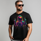 Camiseta para hombre de algodón estampado gráfico astronauta estilo casual - Dorian