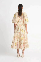 Elva - Vestido camisero con encaje y mangas abullonadas