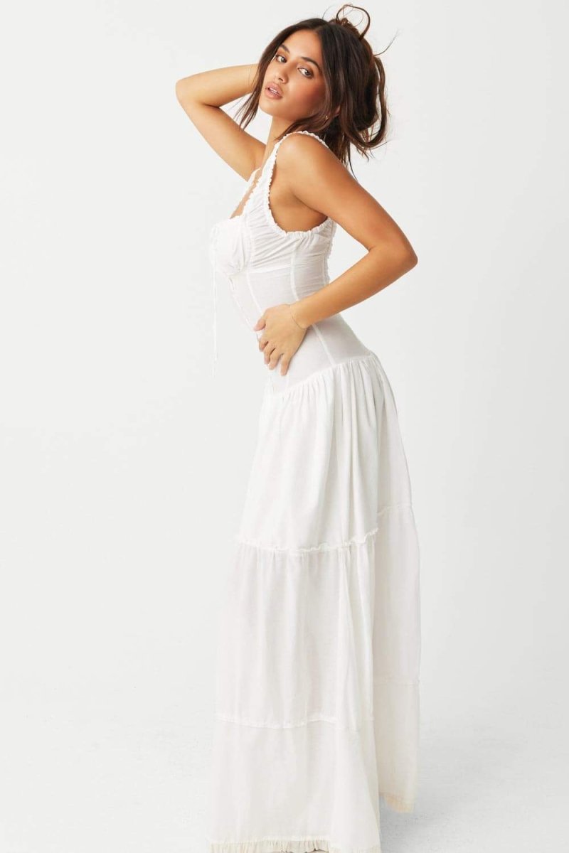 Anastasia - Vestido Maxi Semitransparente con Volantes