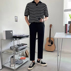 Polo para hombre de algodón rayado estilo casual relajado - Mateo