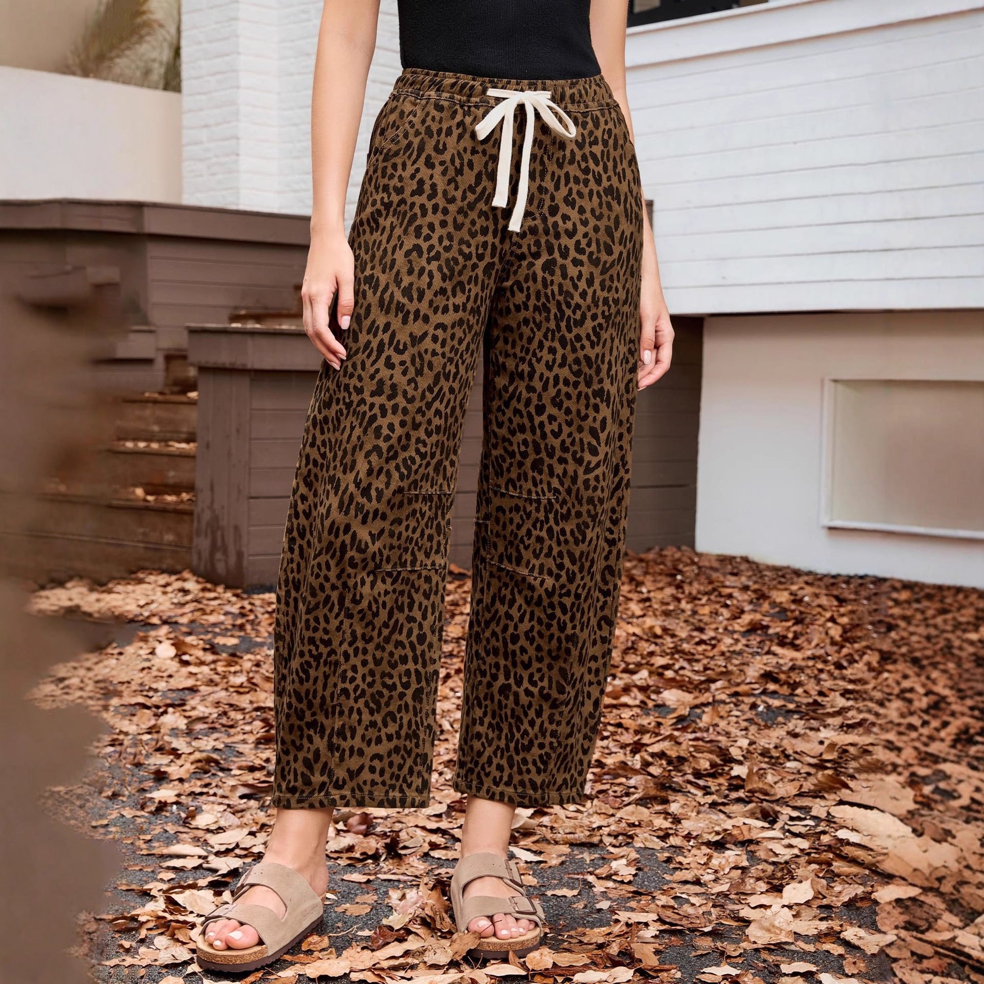 Pantalones para mujer rectos de cintura elástica - Naydine