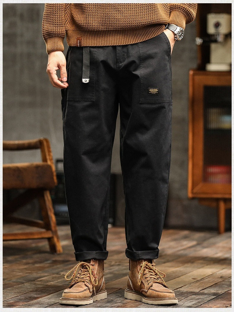 Pantalón casual hombre algodón resistente estilo cargo recto - Marcos