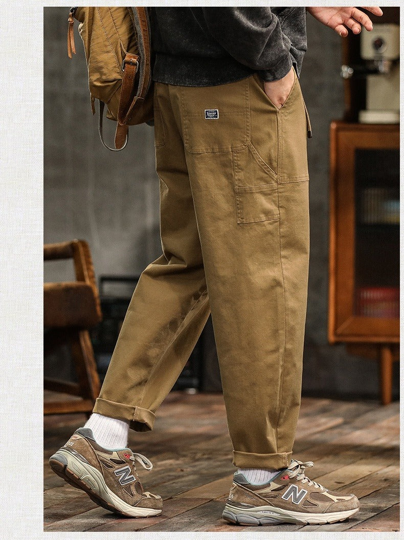 Pantalón casual hombre algodón resistente estilo cargo recto - Marcos