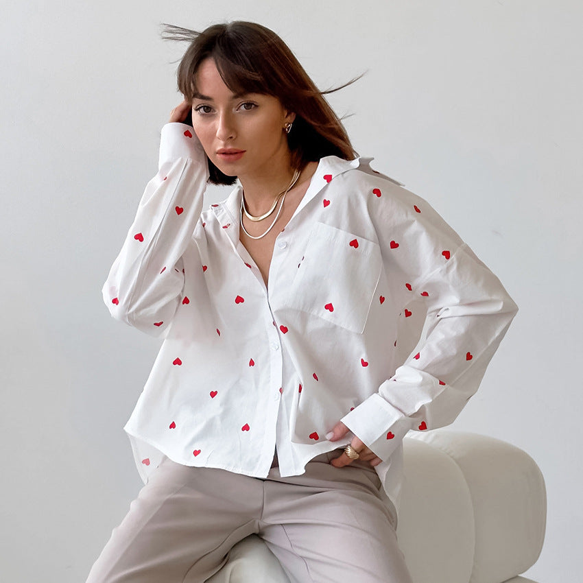 Blusa para mujer estampada de corazones - Kaiahn