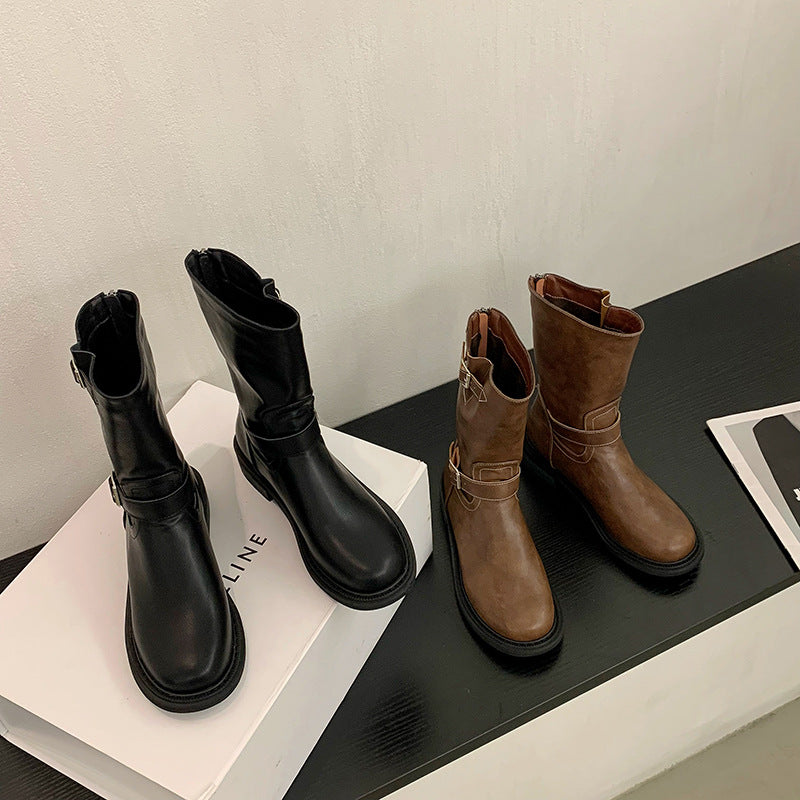 Botas western para mujer de caña media con hebillas - Miriam