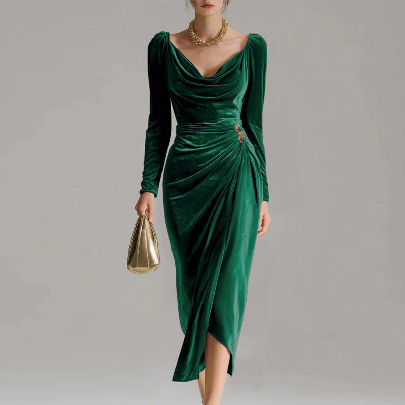 Vestido largo de terciopelo - Nareen