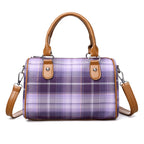 Bolso de hombro para mujer estampado tartán con asas en contraste - Milena