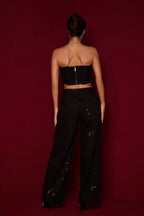 Conjunto de pantalón vaquero de lentejuelas Matilda
