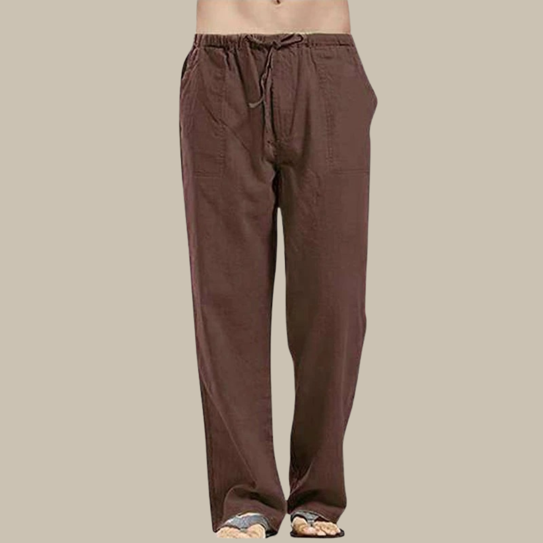 Figos - Cómodos pantalones de playa de lino para hombre