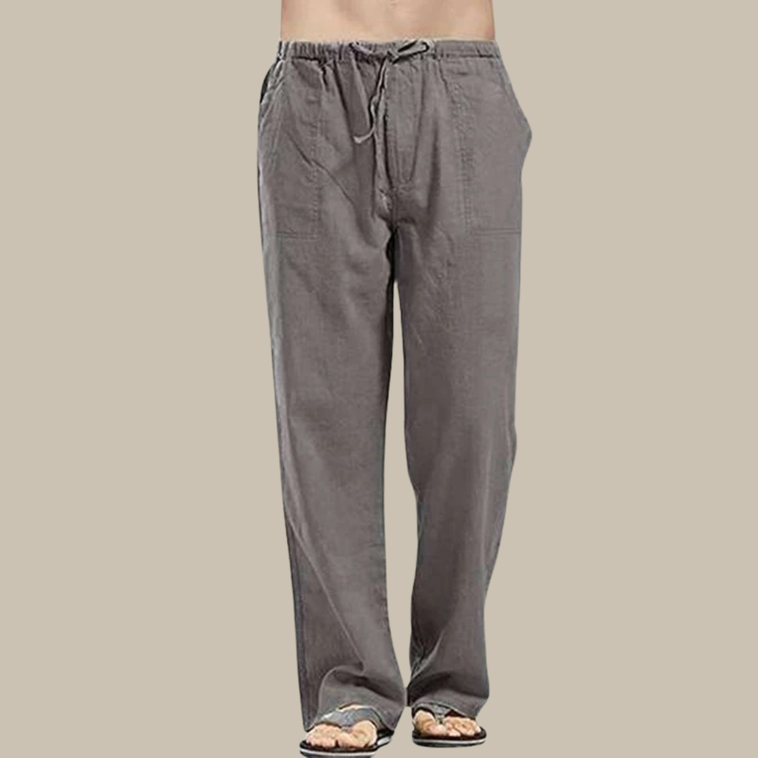 Figos - Cómodos pantalones de playa de lino para hombre
