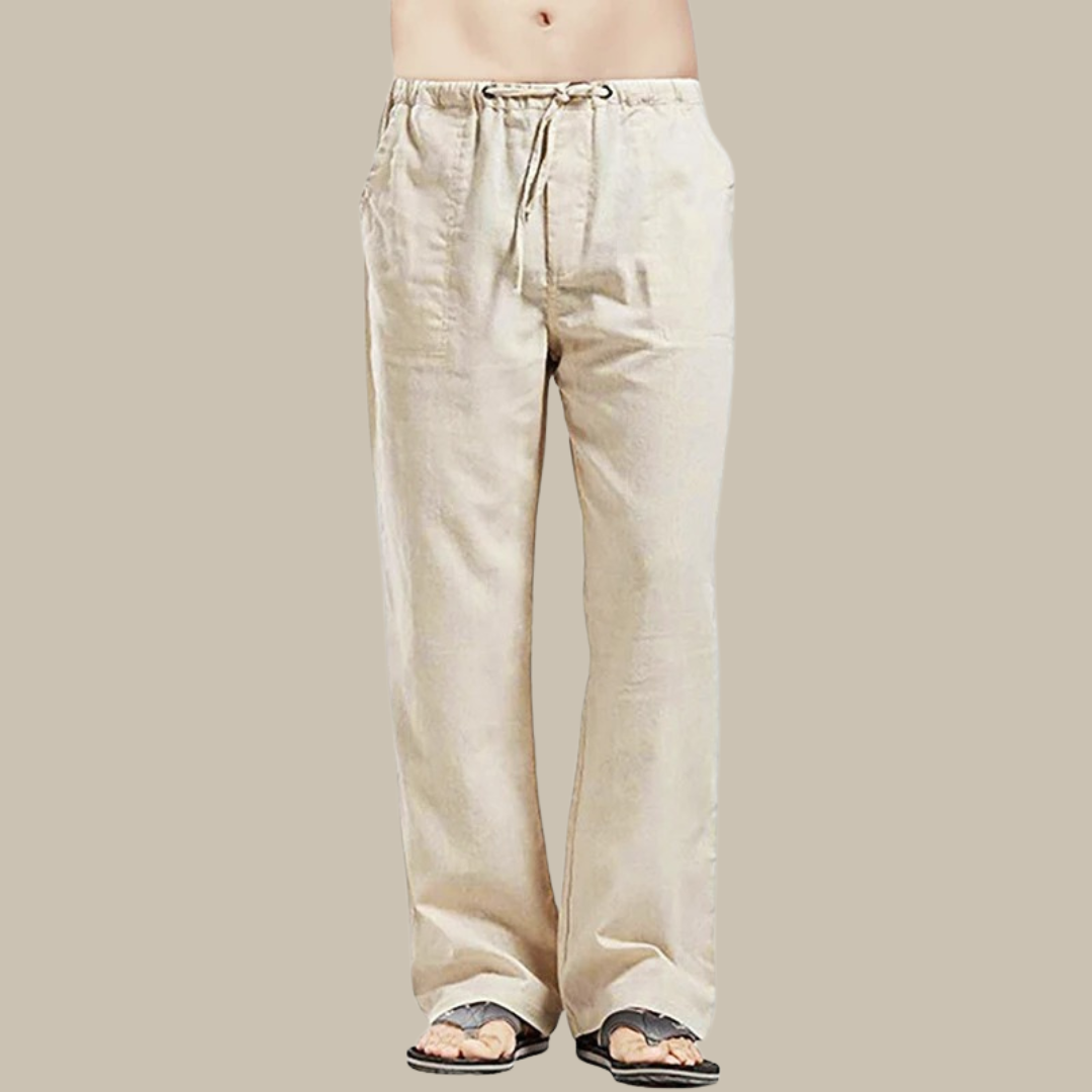 Figos - Cómodos pantalones de playa de lino para hombre