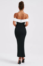 Lina - Vestido elegante largo color negro