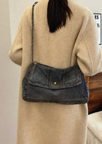 Bolso mujer denim estilo urbano cadena metálica - Briseida